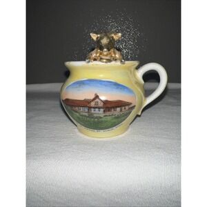 Vintage G N Depot St Cloud Minn Ceramic Mug Gold Bull Figurine Germany